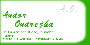 andor ondrejka business card